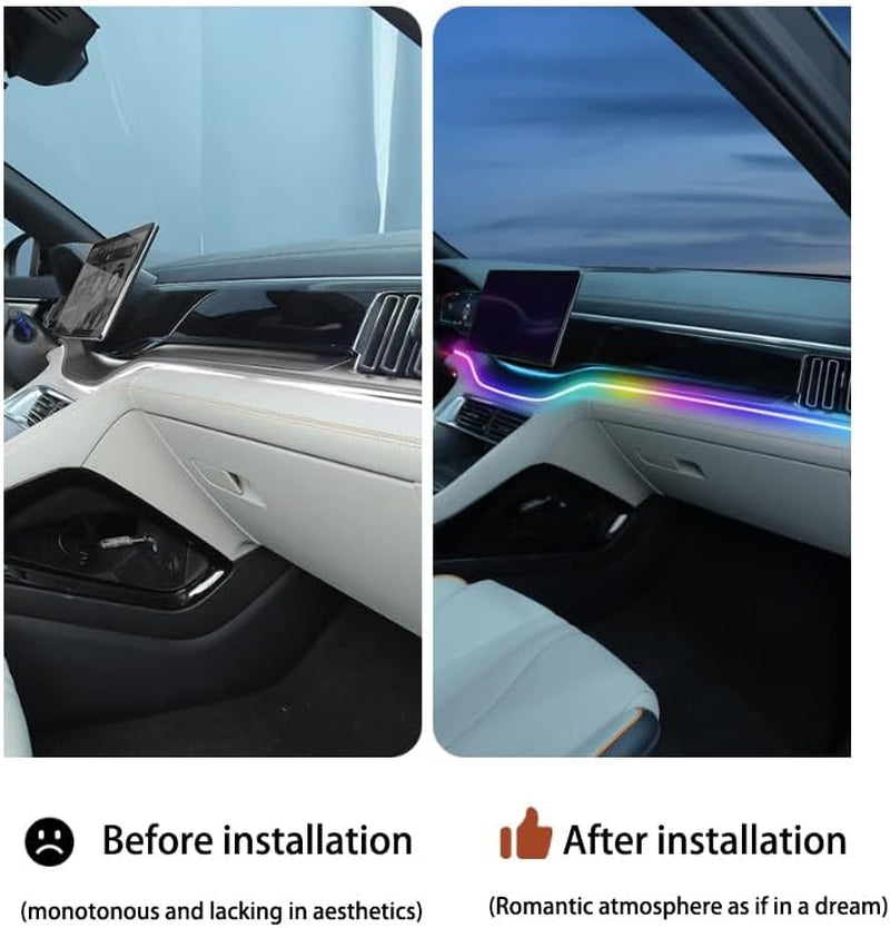 LED Coche Interior, Luces Interior Puerto USB 5V, Controladas Por Aplicación Para Escenas Del Automóvil Y 20 Millones De Colores